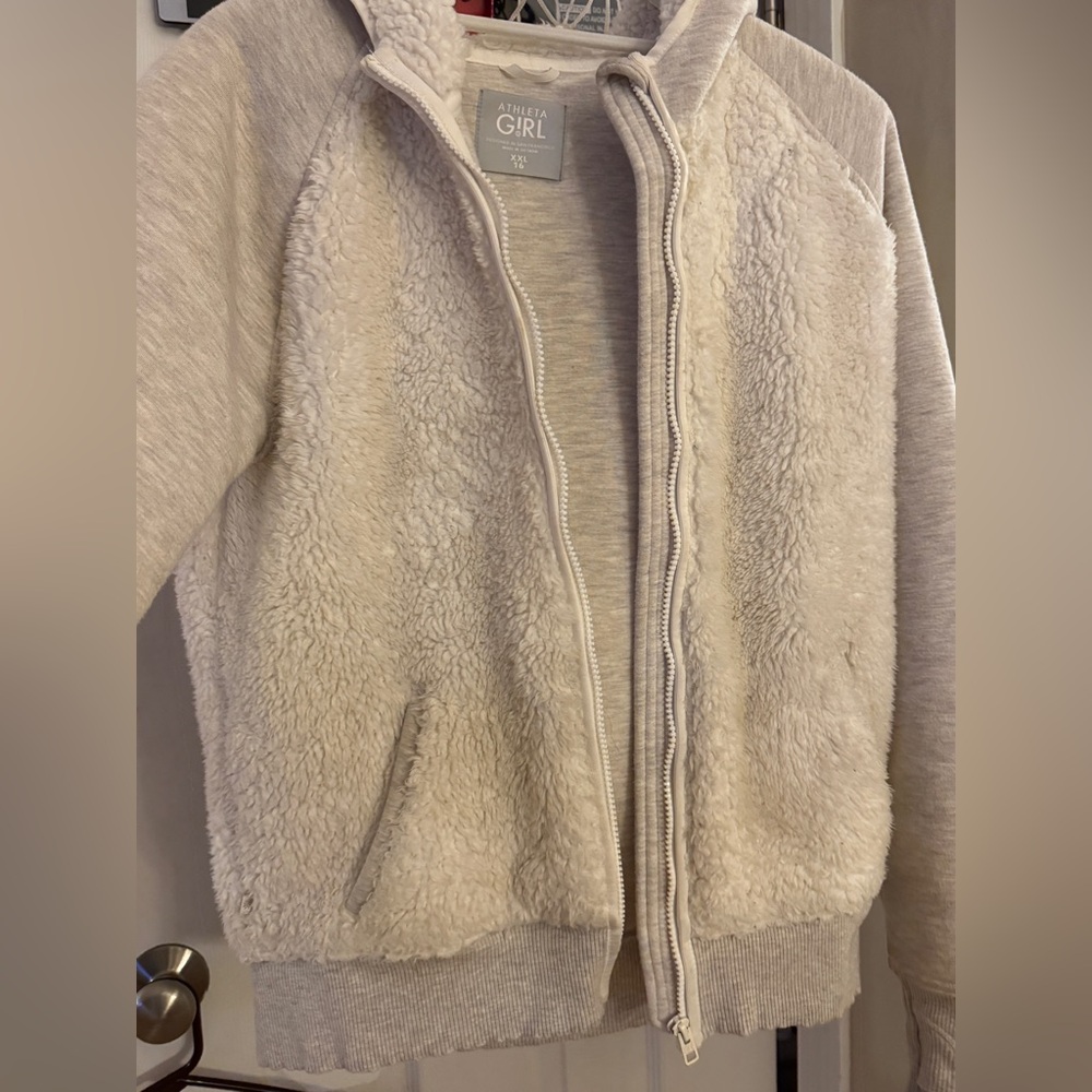 Athleta Sherpa Hoodie Jacket Size 16 girls xs/s women’s